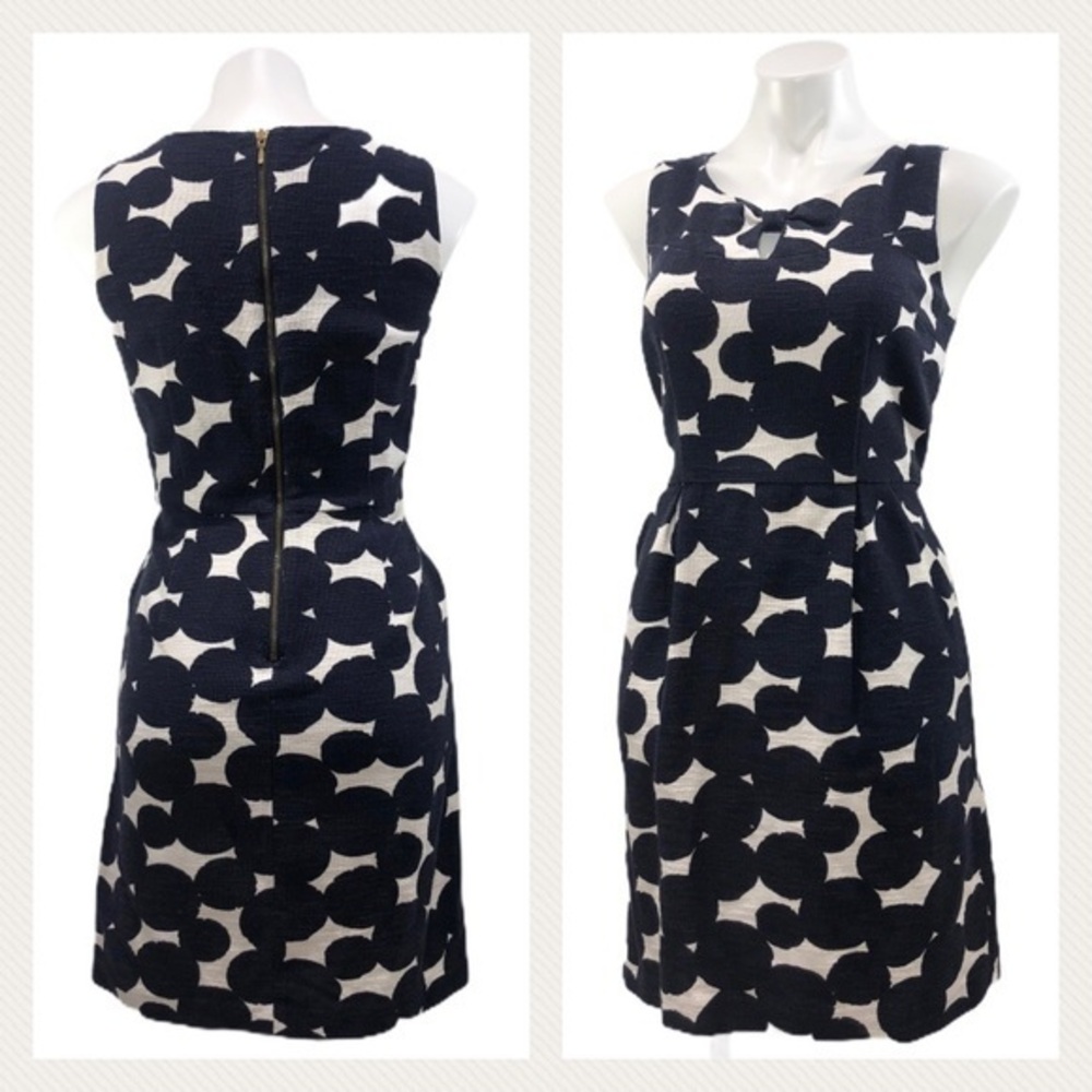 Loft Ann Taylor Waffel Sleeveless Cutout Bow Dress